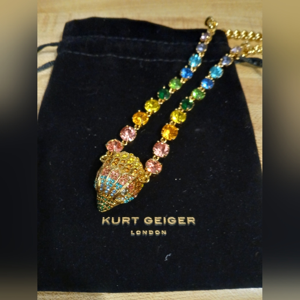 Kurt Geiger Multicolor Crystal Eagle Pendant Necklace - Picture 7 of 7